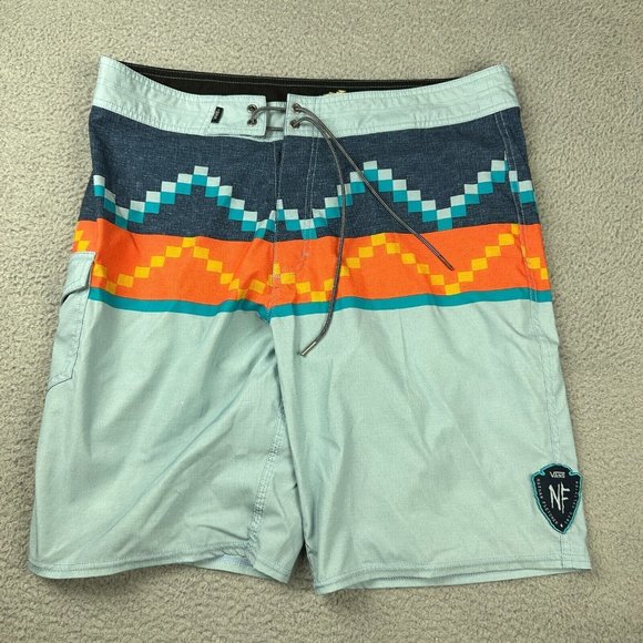 Vans Nathan Fletcher Board Shorts Multi Color Swim Suit Men's Size 36 Used‎ - Picture 1 of 10